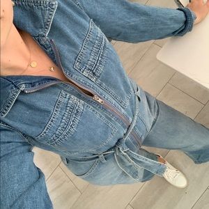 Free People Denim Jumpsuit
